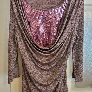 Lavender Sequined Front Top Size Med